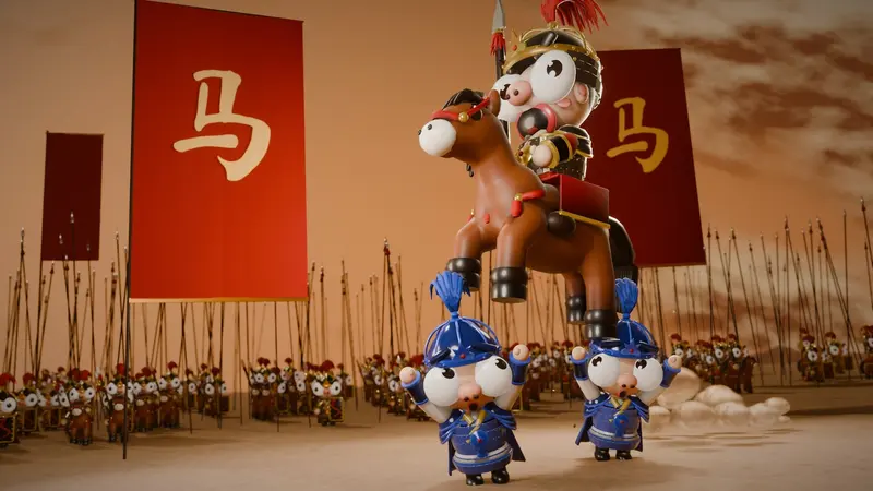 A horseman rides out